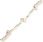 Flossy Chews 100-Percent Cotton White 3-Knot Rope Tug, Large, 25-Inch