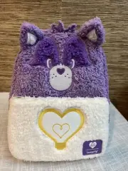 Loungefly Care Bears Bright Heart Raccoon Fuzzy Mini Backpack NWT 80s