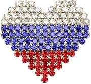 [BBirtyQV] Creative Personality Rhinestone Love Flag Brooch Costume Corsage United States Pin Badge