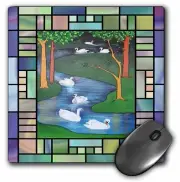 3dRose Christmas Seven Swans A Swimming with patterns MousePad