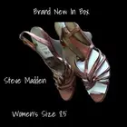 Steve Madden Wedge Sandals Leather Shoes Copper Luminus Size 8.5 M US New In Box