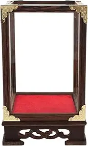 Garneck Transparent Display Box for Collectibles Glass Showcase Case for Buddha Statues Antiques Dolls and Desktop Display Container Multi-use Home Craft Storage