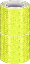 uxcell 2 Rolls Reflective Tape 2" x10ft Adhesive Night Safety Warning Tapes Outdoor Bicycle Adhesive Reflector Stickers for Vehicles Trailers Trucks Bike Cars Signs, Yellowish