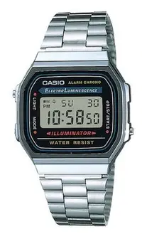 在飛比找Yahoo!奇摩拍賣優惠-【CASIO 專賣】電子錶 A-168WA-1 復古 銀色 