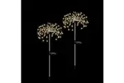 2x Solar Firework String Lights Garden Feature LED Light Sensor Night Lamp Warm White