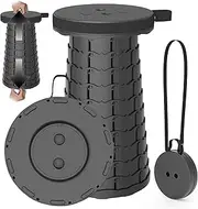 Upgraded Telescopic Folding Stool with Carabiner,Retractable Collapsible Stool,Portable Stool Sturdy and Lightweight, Capacity 440Ibs for Camping Garden Fishing Hiking Travel BBQ