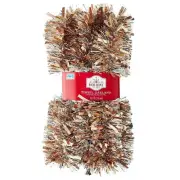 Holiday Time Rose Silver Tinsel Christmas Garland 12 Foot