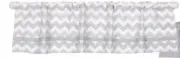 The Peanut Shell Gray/White Chevron Print Window Valance, Cotton Sateen