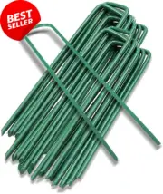 20PCS Garden Pegs U-Shaped Ground Stakes for Lawn Fabric Netting Matting 6Inch