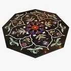 3'x3' Marble Side Table Center Table Top Hibiscus Flower Inlay Home Decor