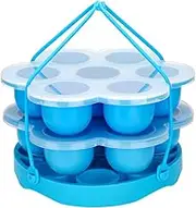 Silicone Egg Bites Molds and Egg Steamer Rack Trivet with Sling, Compatible with Instant Pot, 3 pcs/Set for 5, 6 & 8 Qt Pressure Cooker Accessories