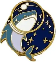 [Pinstant] Shark in Space Astronaut Stars Galaxy Animal Cute Kawaii 1.1" Enamel Pin, 1.1 Inches, Enamel, enamel