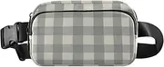[Amooorous] Gray Designer Squares Fashionable Waist Bag Fanny Pack for Women Men Large Capacity Chest Bag Belt Bag with Adjustable Strap for Travel Gym Work, Gray Designer Squares, 1 size