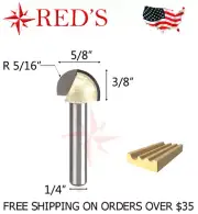 Tideway Carbide PRO LC05021004 5/16" Radius Core Box 1/4" shank router bit