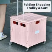 Foldable Shopping Cart Trolley Basket Rolling Folding Grocery Portable [Colour: