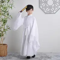 在飛比找ETMall東森購物網優惠-兒童古裝白色男孩中國風學生漢服