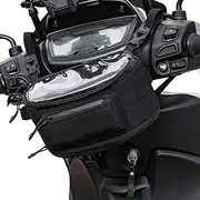 Motorcycle Handlebar Bag, Large Capacity Zipper Handlebar Bag, Multifunctional Organizer Case, Clear Window Pouch for Cell Phone