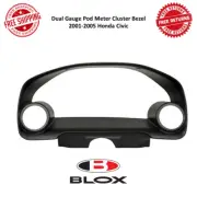 Blox Racing BXGA-00203 Dual Gauge Pod Meter Cluster Bezel 52mm For 01-05 Civic