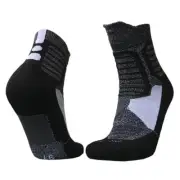 Mens Womens Basketball Compression Sport Ankle Socks Running Jogging Socks Black