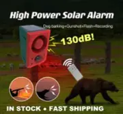 NEW High Power Solar Infrared Motion Sensor Alarm Barking Gunshot Flash