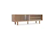 MIUZ Modern TV Cabinet Entertainment Unit Stand Storage Lowline Wooden Scandinavian Solid Oak 130cm