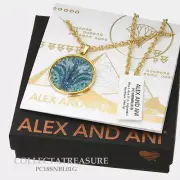 Authentic Alex and Ani Blue Lotus 21inch 14kt GP Adjustable Necklace