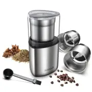 Coffee Grinder Electric Herb/Wet Grinder for Spices and Seeds with 2 Removabl...