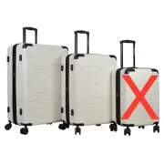 QUICKSILVER 2pc /26in/30in White Hardcase Expandable TSA Spinner Luggage.