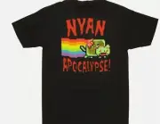 Nyan Cat Apocalypse T-Shirt Funny Meme Retro Graphic Tee Unisex S-5XL