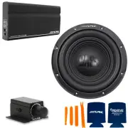 Alpine KTA-200M Mono Power Pack Amp with Alpine W10S4 10" Sub and Bass Knob