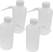 ABOOFAN 4Pcs Safety Wash Bottles Refillable Plastic Squeeze Containers for Liquids Alcohol Chemicals Lightweight Multi Functional for Tattooing Watering Experiments