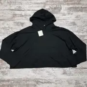 Fabletics Sweatshirt Womens XXL Black Cloud Jersey Cropped Hoodie Classic NEW