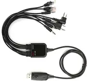 Generic 8 in 1 USB Programming Cable, Programming Cable with 8pcs Different Connectors for Kenwood/for QuanShengcn/Tyt/MotorolaRadio, Multiple Radios