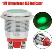 Green 12V 19mm LED Dash Panel Light Indicator Lamp Car Boat Bike Van