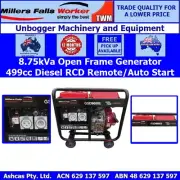 Millers Falls TWM 7kW, 8.75kVa Open Frame Diesel Generator 499cc Electric Start