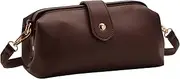 [Comebachome] Doctor Bag for Women, 22cm/8.7inch PU Leather Doctors Bag with Buckle, Retro Crossbody Bag, Vintage Handbags for Work Travel
