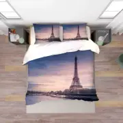 3D Eiffel Tower Sky Landscape Quilt Cover Set Bedding Sets Pillowcases Queen