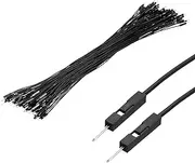 uxcell Male to Male 1Pin Breadboard Jumper Wire 2.54mm Pitch Ribbon Cable 30cm Long Electronics Breadboard Ribbon Cables for Breadboard Electronic Projects Pack of 100,Black