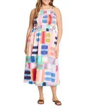Nic+Zoe Plus Portofino Anna Tiled Print Dress