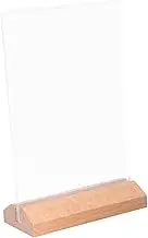 LIFKOME Table Display Board Sign Poster Stand Desktop Menu Holder Double Sided Picture Frame Poster Frame Cute Desk Accessories Clear Display Stand Table Display Stand Acrylic Yellow