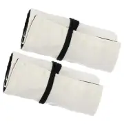 Handmade 72 Slots Roll Up Pencil Case, 2 Pack Canvas Pouch White/Black