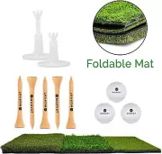 Morvat Portable Tri-Turf Putting and Hitting Mat Set