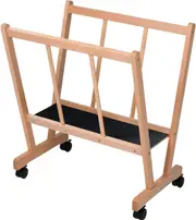 Wood Large Print Rack Castors Artist Storage Display 47" Natural