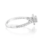 Luminesce Lab Grown 9ct White Gold 1 Carat Diamond Halo Solitaire Ring, Q