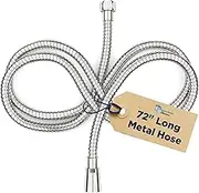 100% Metal Shower Hose for Hand Held Shower Heads | Extra Long 72 Inch Cord Made with Commercial Grade 304 Stainless Steel | Universal Replacement Part for Handheld Showerhead Hoses, Chrome