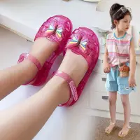 在飛比找蝦皮商城精選優惠-新款女童涼鞋包頭軟底防滑兒童果凍鞋防水沙灘鞋