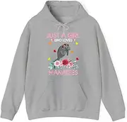 [X.Style] Manatee Tee for Women Kids Just A Girl Who Loves Manatees ds040 Hoodie Grey M