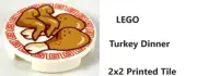 NEW LEGO Turkey Dinner Plate Printed Rim Drumsticks Wings Chicken TAKE OUT Meal