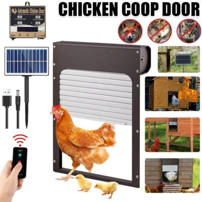 Automatic Chicken Coop Door Solar Powered Opener with Timer Light Sensor Remote