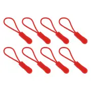 50Pcs Zipper Pulls Replacement Cord Extender, 63.3mm Red